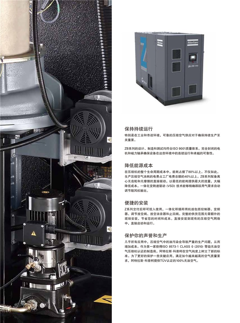 阿特拉斯無油離心式磁懸浮式鼓風機ZBX系列110-250KW